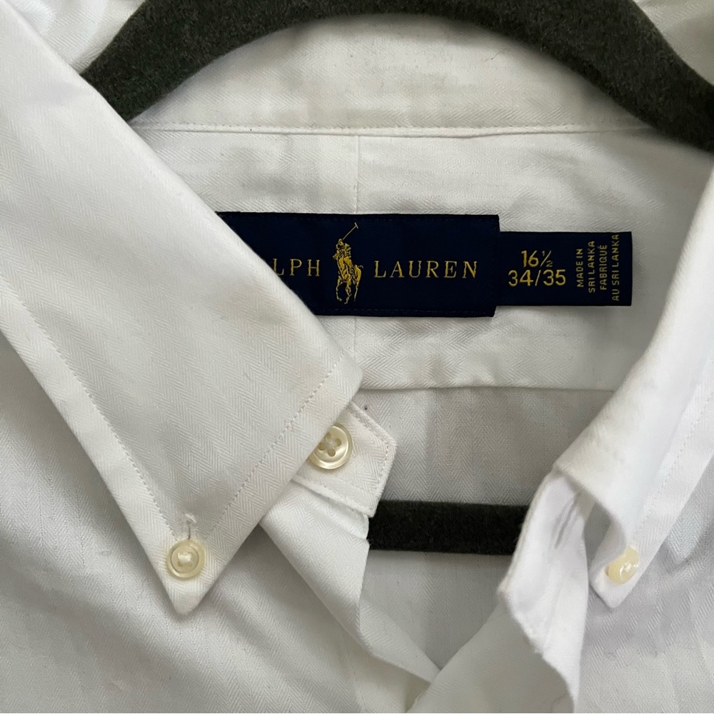 NWOT Ralph Lauren men’s white cotton button down shirt size 16 1/2 34/35. - Picture 2 of 7